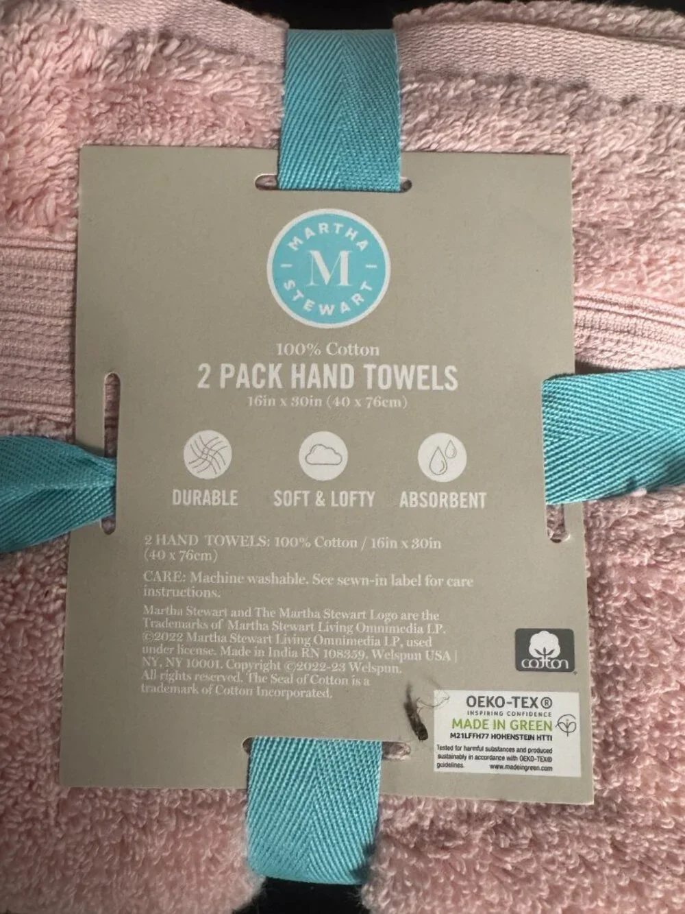 8 Pc 100% Cotton Martha Stewart Pink Bath Towel Set 2 Bath 2 Hand 4 Washcloths